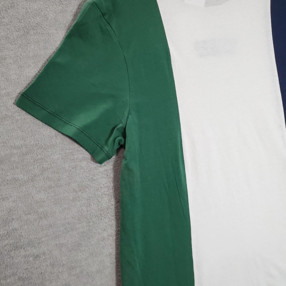 Guess Men Shirt Large Green Colorblock Logo Embroidered Short‎ Sleeve NWT - Picture 8 of 11
